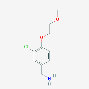 molecular formula C10H14ClNO2 B1453579 3-Chloro-4-(2-methoxyethoxy)-benzylamine CAS No. 1248816-06-9