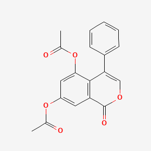 1H-2-benzopyran-1-one, 5,7-bis(acetyloxy)-4-phenyl-