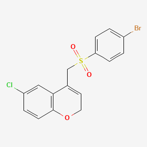 2H-1-Benzopyran, 4-[[(4-bromophenyl)sulfonyl]methyl]-6-chloro-