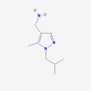 molecular formula C9H17N3 B1453585 [5-methyl-1-(2-methylpropyl)-1H-pyrazol-4-yl]methanamine CAS No. 1247814-97-6