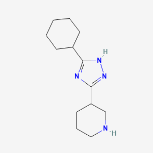 molecular formula C13H22N4 B1453591 3-(5-环己基-1H-1,2,4-三唑-3-基)哌啶 CAS No. 1306558-43-9