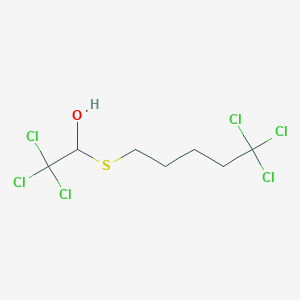 2,2,2-Trichloro-1-[(5,5,5-trichloropentyl)sulfanyl]ethan-1-ol