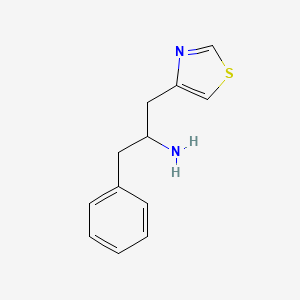 molecular formula C12H14N2S B1453601 1-Phenyl-3-(1,3-thiazol-4-yl)propan-2-amine CAS No. 1341072-82-9