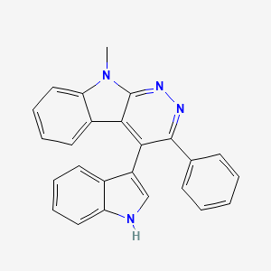 9H-Pyridazino[3,4-b]indole, 4-(1H-indol-3-yl)-9-methyl-3-phenyl-