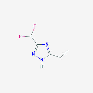 molecular formula C5H7F2N3 B1453619 5-(二氟甲基)-3-乙基-1H-1,2,4-三唑 CAS No. 1247413-25-7