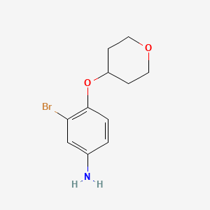 molecular formula C11H14BrNO2 B1453646 3-Bromo-4-(oxan-4-yloxy)aniline CAS No. 1249747-57-6