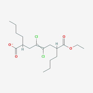 2-Butyl-4,5-dichloro-7-(ethoxycarbonyl)undec-4-enoate