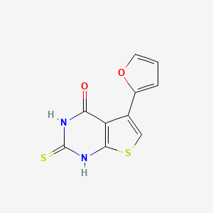 molecular formula C10H6N2O2S2 B1453659 5-(2-furyl)-2-mercaptothieno[2,3-d]pyrimidin-4(3H)-one CAS No. 1082291-47-1