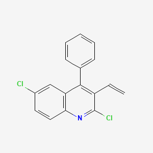 molecular formula C17H11Cl2N B14536642 Quinoline, 2,6-dichloro-3-ethenyl-4-phenyl- CAS No. 62452-28-2