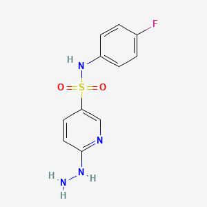 N-(4-fluorophenyl)-6-hydrazinopyridine-3-sulfonamide