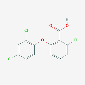 molecular formula C13H7Cl3O3 B1453686 2-氯-6-(2,4-二氯苯氧基)苯甲酸 CAS No. 1041555-42-3