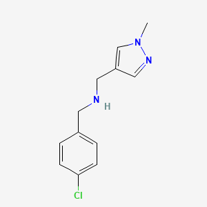 molecular formula C12H14ClN3 B1453690 [(4-chlorophenyl)methyl][(1-methyl-1H-pyrazol-4-yl)methyl]amine CAS No. 1152953-78-0