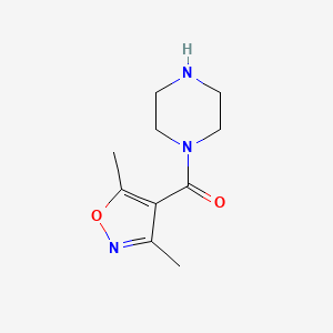 molecular formula C10H15N3O2 B1453694 (3,5-二甲基异噁唑-4-基)(哌嗪-1-基)甲酮 CAS No. 870007-71-9