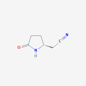 molecular formula C6H8N2O B1453699 (R)-(5-Oxo-pyrrolidin-2-yl)-acetonitrile CAS No. 1428331-34-3