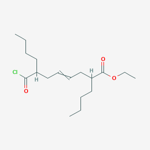 Ethyl 2-butyl-7-(chlorocarbonyl)undec-4-enoate