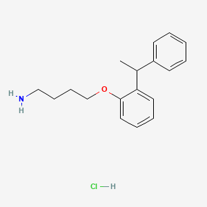 4-[2-(1-Phenylethyl)phenoxy]butan-1-amine;hydrochloride