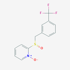 1-Oxido-2-[[3-(trifluoromethyl)phenyl]methylsulfinyl]pyridin-1-ium