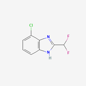 molecular formula C8H5ClF2N2 B1453732 4-chloro-2-(difluoromethyl)-1H-1,3-benzodiazole CAS No. 1342424-21-8
