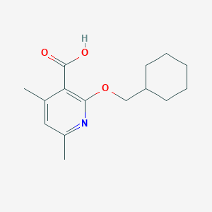 molecular formula C15H21NO3 B1453740 2-(Cyclohexylmethoxy)-4,6-dimethylpyridine-3-carboxylic acid CAS No. 1455433-22-3