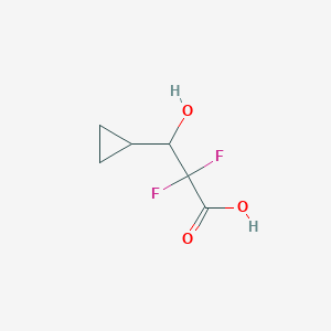 molecular formula C6H8F2O3 B1453742 3-Cyclopropyl-2,2-difluoro-3-hydroxypropanoic acid CAS No. 681240-15-3
