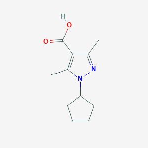 molecular formula C11H16N2O2 B1453748 1-cyclopentyl-3,5-dimethyl-1H-pyrazole-4-carboxylic acid CAS No. 1216040-23-1