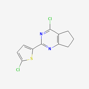 molecular formula C11H8Cl2N2S B1453753 4-氯-2-(5-氯噻吩-2-基)-5H,6H,7H-环戊[d]嘧啶 CAS No. 1249768-08-8