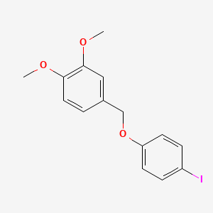 molecular formula C15H15IO3 B1453758 4-(4-Iodophenoxymethyl)-1,2-dimethoxybenzene CAS No. 1283383-50-5