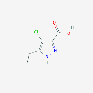 molecular formula C6H7ClN2O2 B1453759 4-chloro-3-ethyl-1H-pyrazole-5-carboxylic acid CAS No. 158668-22-5