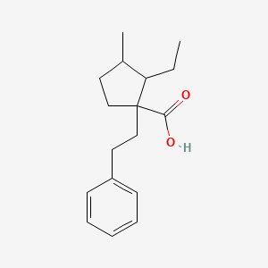 2-Ethyl-3-methyl-1-(2-phenylethyl)cyclopentane-1-carboxylic acid