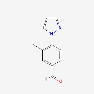 molecular formula C11H10N2O B1453765 3-Methyl-4-(1H-pyrazol-1-yl)benzaldehyde CAS No. 1247701-41-2