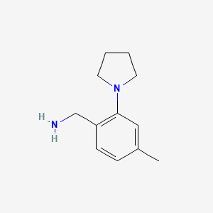 molecular formula C12H18N2 B1453766 [4-Methyl-2-(pyrrolidin-1-yl)phenyl]methanamine CAS No. 1248232-73-6