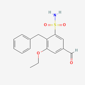 2-Benzyl-3-ethoxy-5-formylbenzene-1-sulfonamide