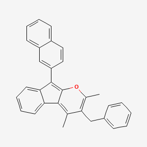 Indeno[2,1-b]pyran, 2,4-dimethyl-9-(2-naphthalenyl)-3-(phenylmethyl)-