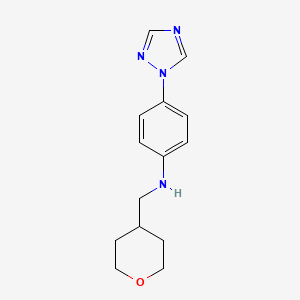 molecular formula C14H18N4O B1453804 N-(oxan-4-ylmethyl)-4-(1H-1,2,4-triazol-1-yl)aniline CAS No. 1281234-03-4