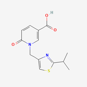molecular formula C13H14N2O3S B1453805 6-Oxo-1-{[2-(propan-2-yl)-1,3-thiazol-4-yl]methyl}-1,6-dihydropyridine-3-carboxylic acid CAS No. 1282763-59-0
