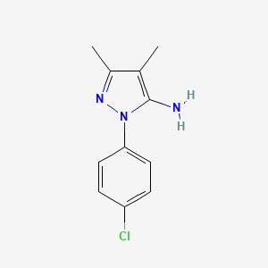 molecular formula C11H12ClN3 B1453810 1-(4-chlorophenyl)-3,4-dimethyl-1H-pyrazol-5-amine CAS No. 1247184-36-6
