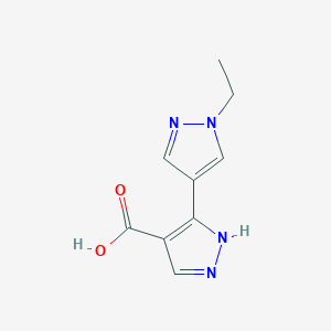 molecular formula C9H10N4O2 B1453826 3-(1-ethyl-1H-pyrazol-4-yl)-1H-pyrazole-4-carboxylic acid CAS No. 1248749-85-0