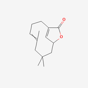 5,7,7-Trimethyl-10-oxabicyclo[7.2.1]dodeca-1(12),4-dien-11-one