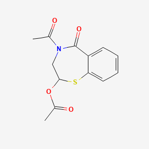 1,4-Benzothiazepin-5(2H)-one, 4-acetyl-2-(acetyloxy)-3,4-dihydro-