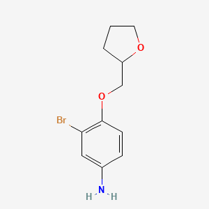 molecular formula C11H14BrNO2 B1453834 3-Bromo-4-((tetrahydrofuran-2-yl)methoxy)aniline CAS No. 1247095-71-1