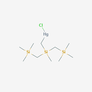 molecular formula C10H27ClHgSi3 B14538382 Chloro[(methyl{bis[(trimethylsilyl)methyl]}silyl)methyl]mercury CAS No. 62360-48-9