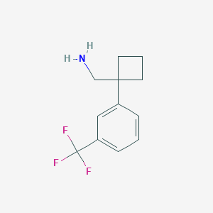 molecular formula C12H14F3N B1453840 {1-[3-(Trifluoromethyl)phenyl]cyclobutyl}methanamine CAS No. 1039932-76-7