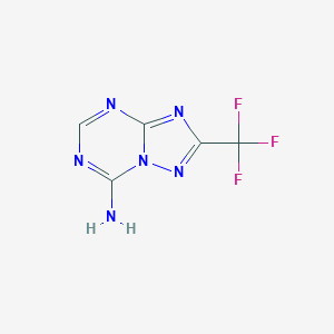 molecular formula C5H3F3N6 B1453848 2-(Trifluoromethyl)-[1,2,4]triazolo[1,5-a][1,3,5]triazin-7-amine CAS No. 1030420-77-9