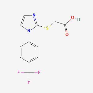molecular formula C12H9F3N2O2S B1453856 2-({1-[4-(trifluoromethyl)phenyl]-1H-imidazol-2-yl}sulfanyl)acetic acid CAS No. 1038335-12-4