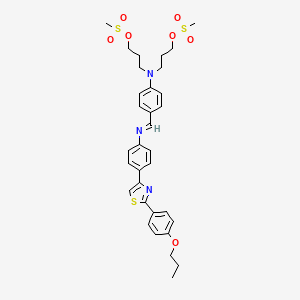 3-[N-(3-methylsulfonyloxypropyl)-4-[[4-[2-(4-propoxyphenyl)-1,3-thiazol-4-yl]phenyl]iminomethyl]anilino]propyl methanesulfonate