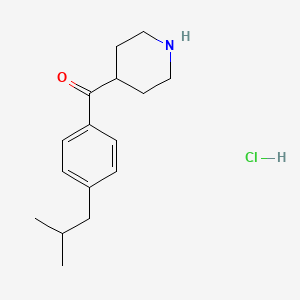 molecular formula C16H24ClNO B1453863 4-[4-(2-Methylpropyl)benzoyl]piperidine hydrochloride CAS No. 1171984-73-8