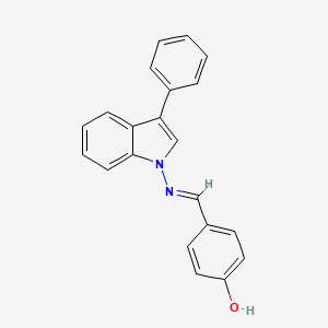 4-[(E)-(3-phenylindol-1-yl)iminomethyl]phenol