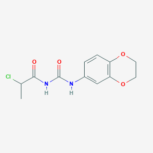 molecular formula C12H13ClN2O4 B1453874 3-(2-氯丙酰基)-1-(2,3-二氢-1,4-苯并二氧杂环-6-基)脲 CAS No. 949977-42-8