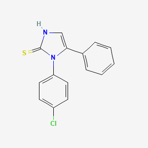 molecular formula C15H11ClN2S B1453875 1-(4-chlorophenyl)-5-phenyl-1,3-dihydro-2H-imidazole-2-thione CAS No. 136802-78-3