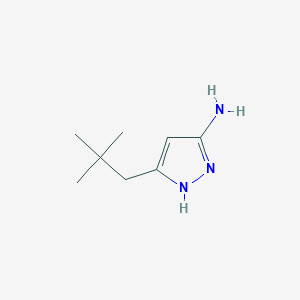 molecular formula C8H15N3 B1453878 5-(2,2-二甲基丙基)-1H-吡唑-3-胺 CAS No. 377079-77-1